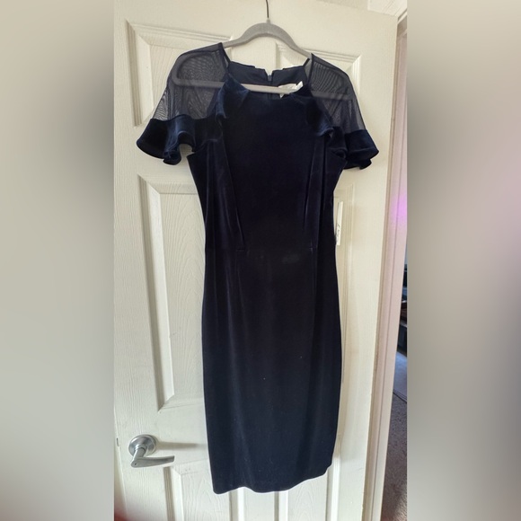 NWT Eliza J Ruffle Sleeve Velvet Cocktail Dress - Picture 12 of 14
